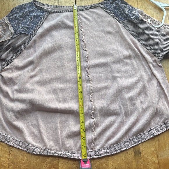 Bohemian Patchwork Top in Beige and Blue - Picture 14 of 15